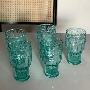 Anthropologie blue drinking glasses